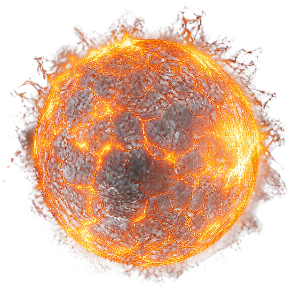 Glowing Fireball orb of molten lava